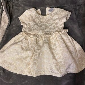 Elegant Cream Floral Kids Dress